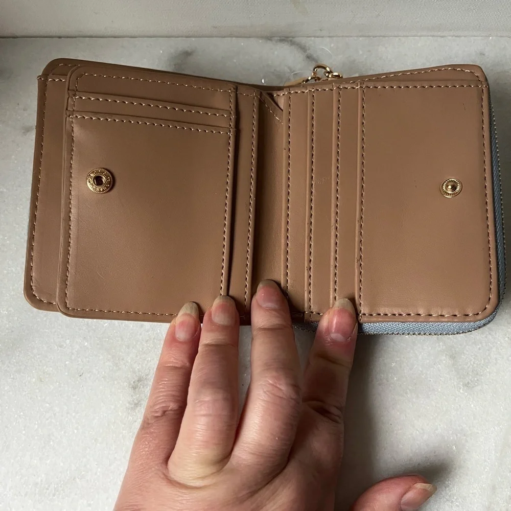 Anne Klein Light Blue and Tan Wallet